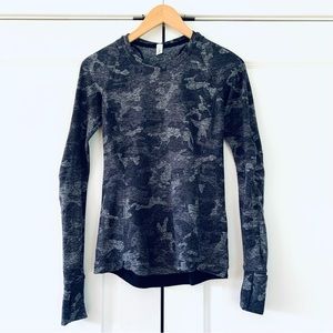 Lululemon Runderful Long Sleeve Base Layer Shirt Incognito Camo Print Size 6